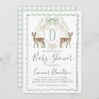 Boy Deer Baby Shower Preppy Hunting Sage Green