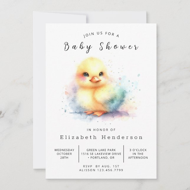 Boy Digital Duck Baby Shower Invitation (Front)