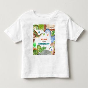 Boy Dinosaur 3rd Birthday Invitation Toddler T-Shirt