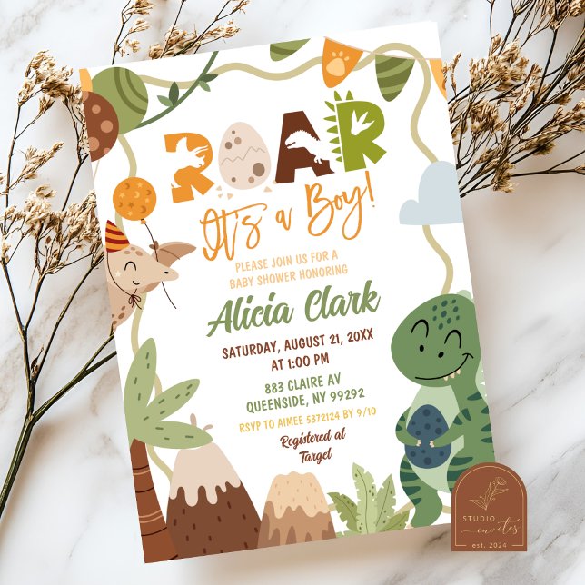 Boy Dinosaur Baby Shower invitation (Creator Uploaded)