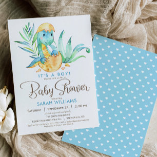 Boy Dinosaur Baby Shower Invitation