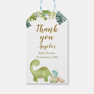 Boy Dinosaur Baby Shower Thank You Tag