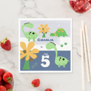 Boy Dinosaur Jurassic Birthday Party Napkin
