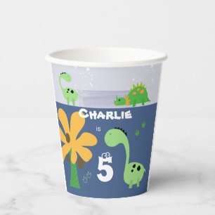 Boy Dinosaur Jurassic Birthday Party Paper Cups