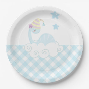 Boy Dinosaur Sleeping Paper Plate