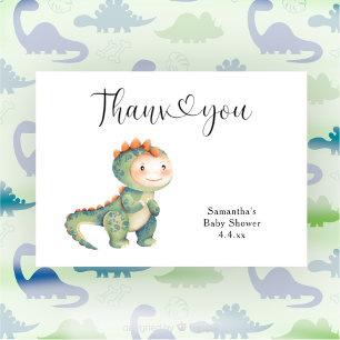 Boy dinosaur Thank you baby shower  Card