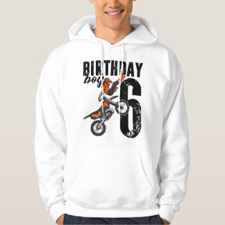 Boy Dirt Bike 6th Birthday Party Motocross 6 Years Hoodie