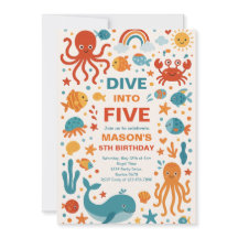 Boy Dive Into Five 5th Birthday Party
