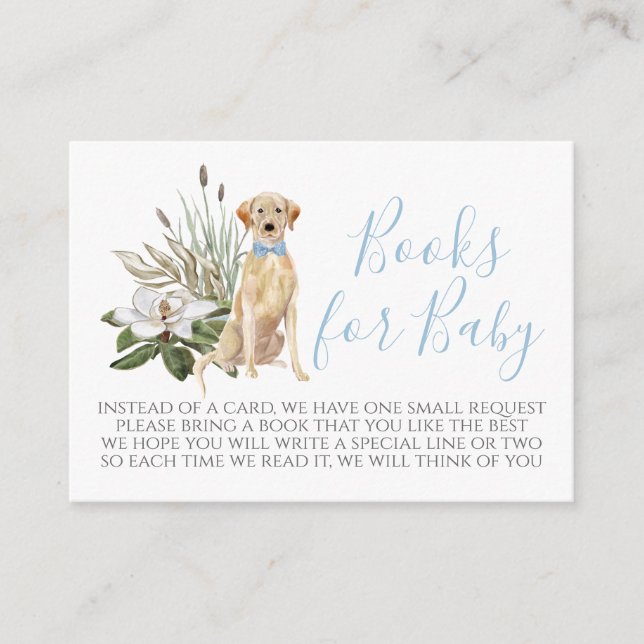 Boy Dog Baby Shower Book Request Card (Front)