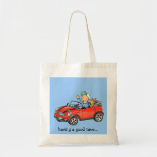 Boy & Dog in Red Toy Car - Bag