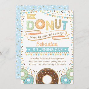 Boy Donut Invitation Doughnut Birthday Sprinkles