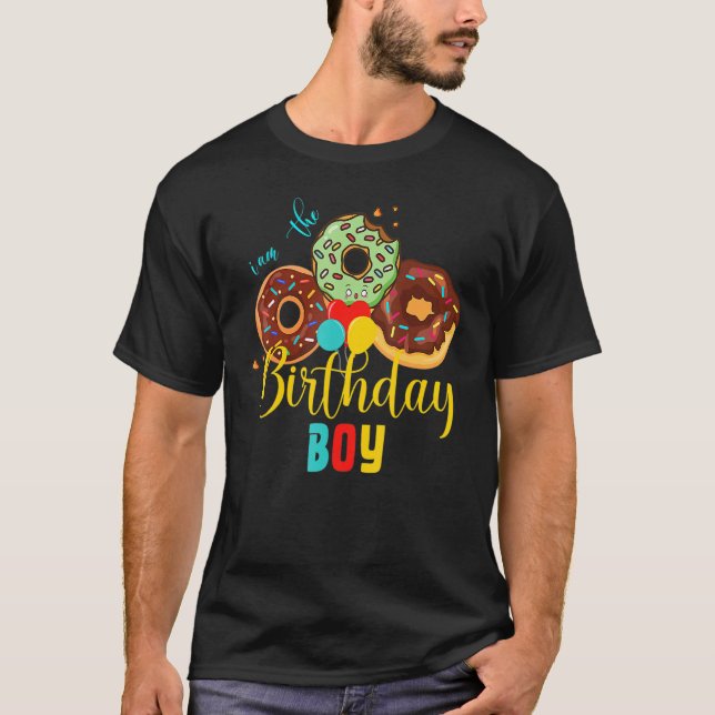 Boy Doughnut Birthday Party Family kids Bday Dough T-Shirt (Front)