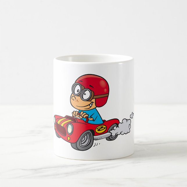 Boy Driving Red Race Car Coffee Mug (Creator Uploaded)