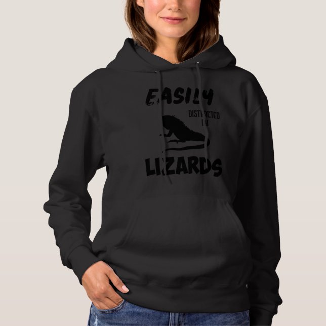Boy Easily Distracted By Lizards Kids Hoodie (Front)