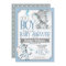Boy Elephant and Zebra Baby Shower Invitation