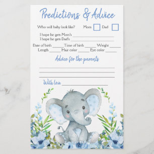Boy Elephant Baby Shower Double Game Flyer