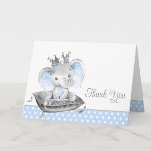 Boy Elephant Baby Shower Thank You Cards