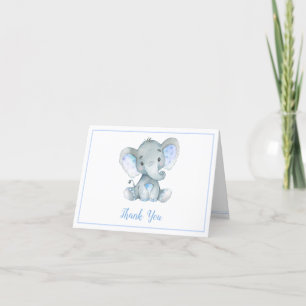 Boy Elephant Baby Shower Thank You Cards