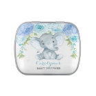Boy Elephant Blue Rose Peony Baby Shower Favors