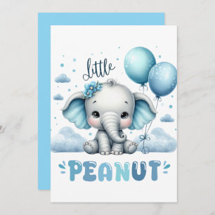 Boy Elephant Cute Peanut Invitation