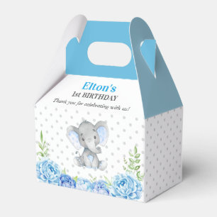 Boy Elephant First Birthday Party Little Peanut Favour Box