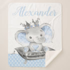Boy Elephant Prince Baby Blankets