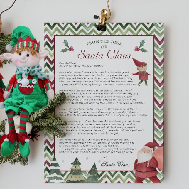 Boy Elf | Retirement Letter Christmas Santa's Desk Invitation (Creator Uploaded)