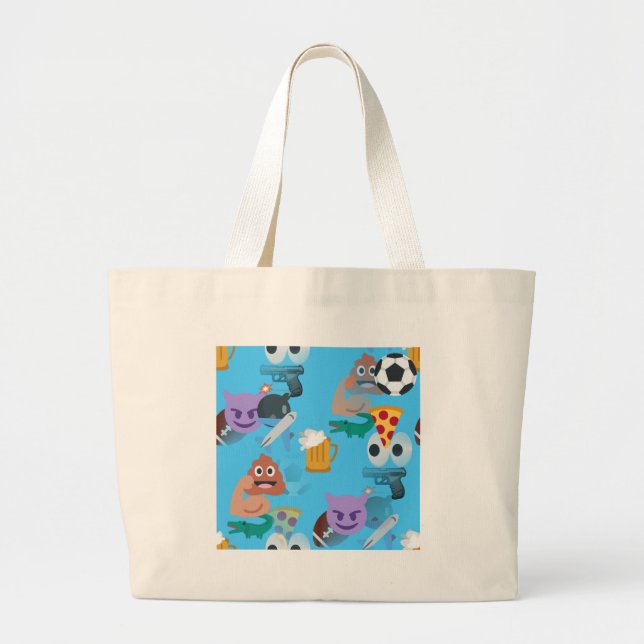 boy emoji large tote bag (Front)