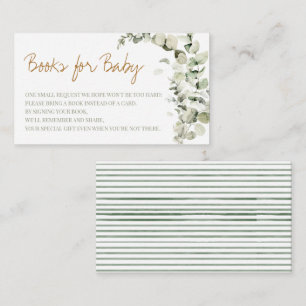 Boy Eucalyptus Boho Minimalist Books For Baby  Enclosure Card