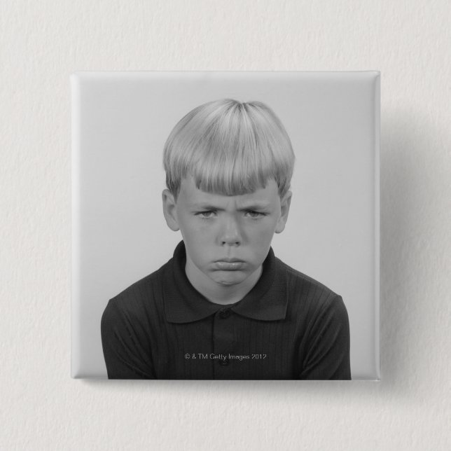 Boy Facial Expressions 15 Cm Square Badge (Front)