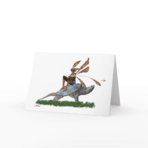 Boy Fairy Riding On Turtle Birthday Card