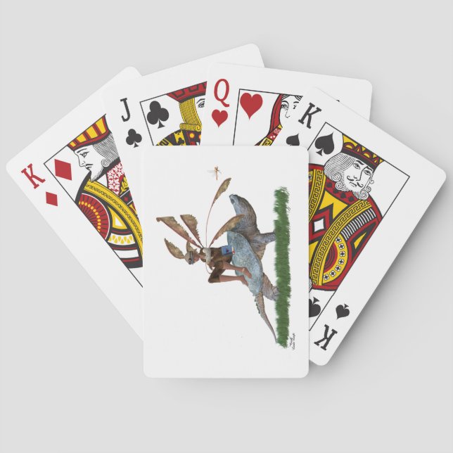 Boy Fairy Riding On Turtle Classic Playing Cards (Back)