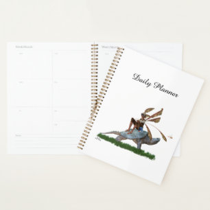 Boy Fairy Riding On Turtle Daily Planner