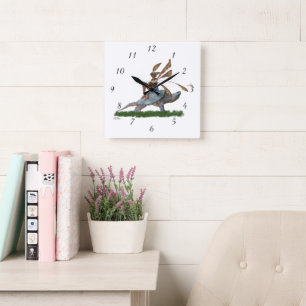 Boy Fairy Riding On Turtle Wall Clock