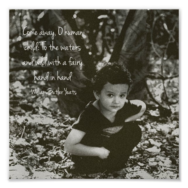 Boy Fairy William Yeats Quote Photo Print (Front)