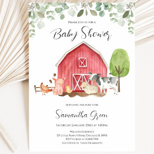 Boy Farm Baby Shower Invitation