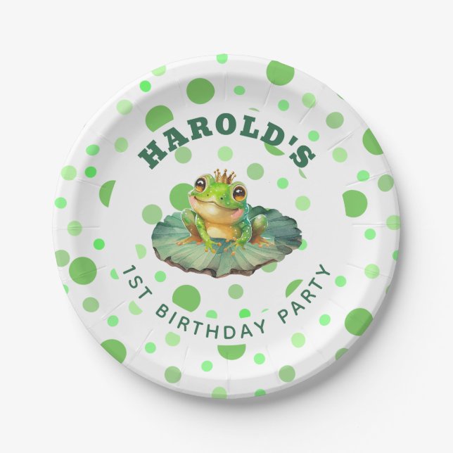 Boy First Birthday Party  Paper Plate (Front)
