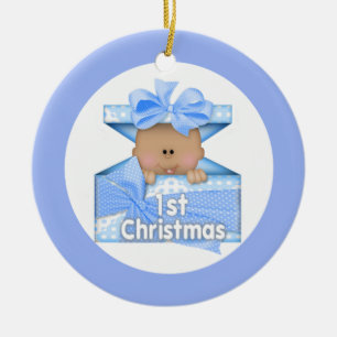 Boy First Christmas 2 Ceramic Ornament
