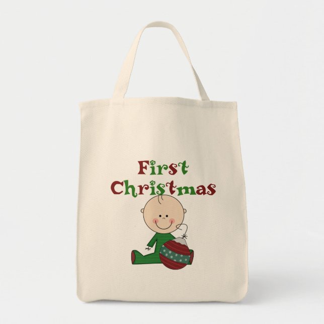Boy First Christmas Tote Bag (Front)