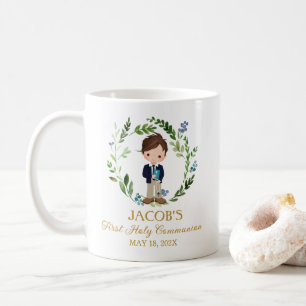 Boy First Communion Favours Greenery Wreath Coffee Mug