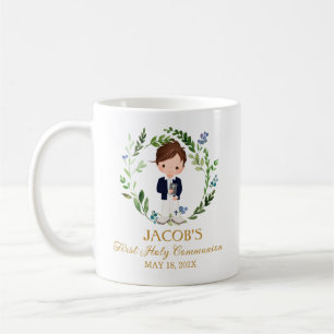 Boy First Communion Favours - Navy Suite Coffee Mug