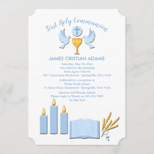 Boy First Communion Invitation