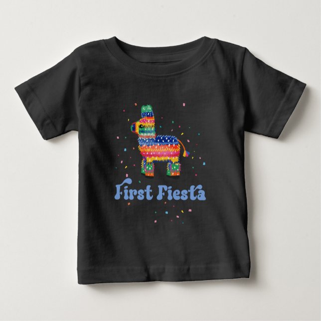 Boy First Fiesta Birthday Baby T-Shirt (Front)