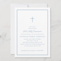 Boy First Holy Communion Blue Cross Simple Frame