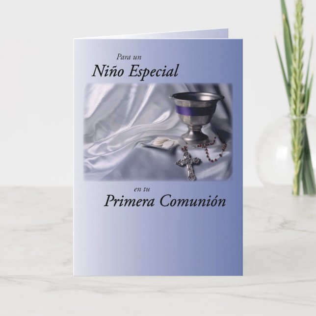 Boy First Holy Communion in Spanish Card (Front)