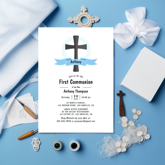 Boy First Holy Communion Invitation (Creator Uploaded)