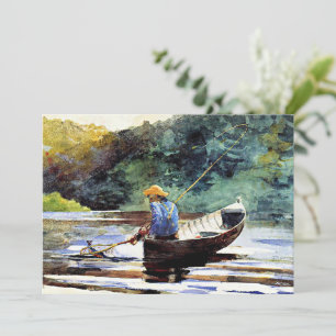 Boy Fishing, artwork by Winslow Homer Card