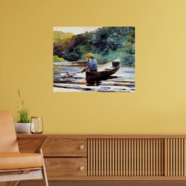 Boy Fishing, artwork by Winslow Homer Poster (Living Room 2)
