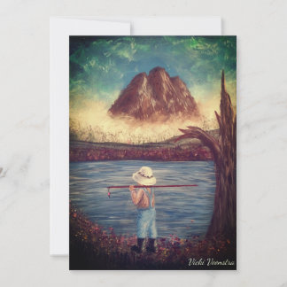 Boy Fishing Holiday Card