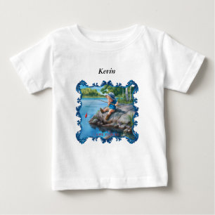 Boy fishing in the river. baby T-Shirt